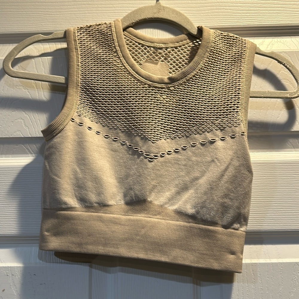 Ryderwear Oasis Tan Seamless Cutout Sports Bra Tank Top XS